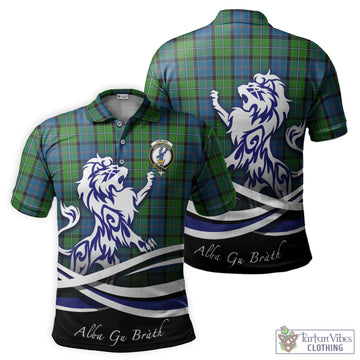 Stirling Tartan Polo Shirt with Alba Gu Brath Regal Lion Emblem