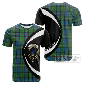 Tartan Vibes Clothing Stirling Tartan Cotton T-shirt with Family Crest Circle Style