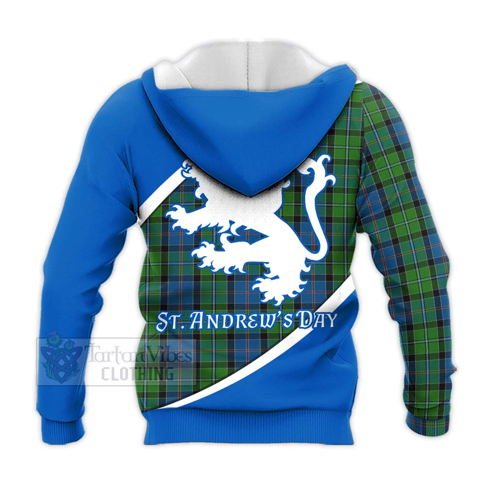 Tartan Vibes Clothing Stirling Family Crest Tartan Knitted Hoodie Celebrate Saint Andrew's Day in Style