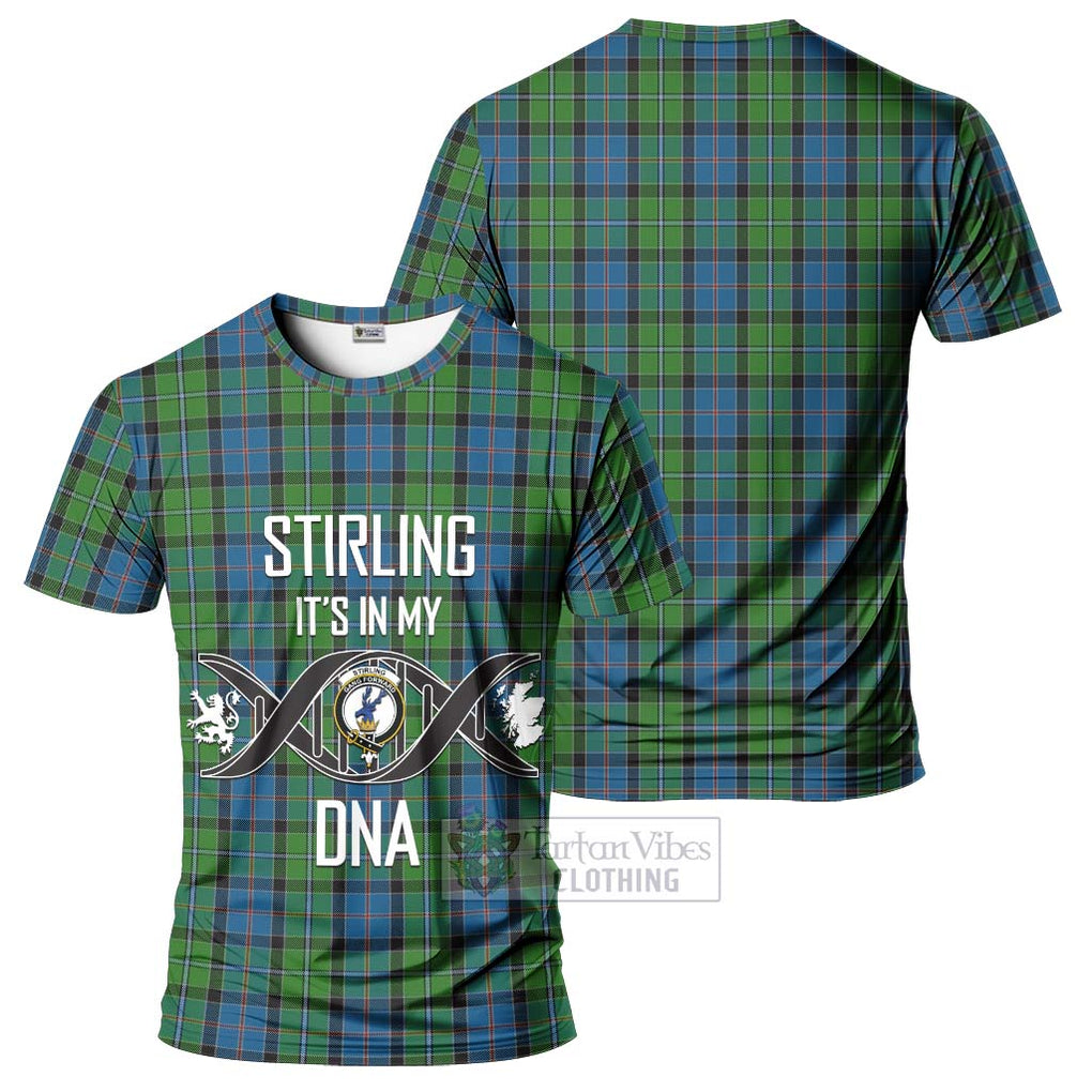 Stirling Tartan T-Shirt with Family Crest DNA In Me Style - Tartan Vibes Clothing
