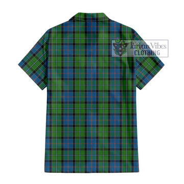 Stirling Tartan Short Sleeve Button Shirt with Family Crest DNA In Me Style - Tartanvibesclothing Shop