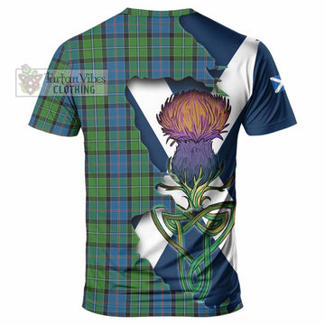 Tartan Vibes Clothing Stirling Tartan Family Crest T-Shirt Scottish Thistle Celtic Inspired