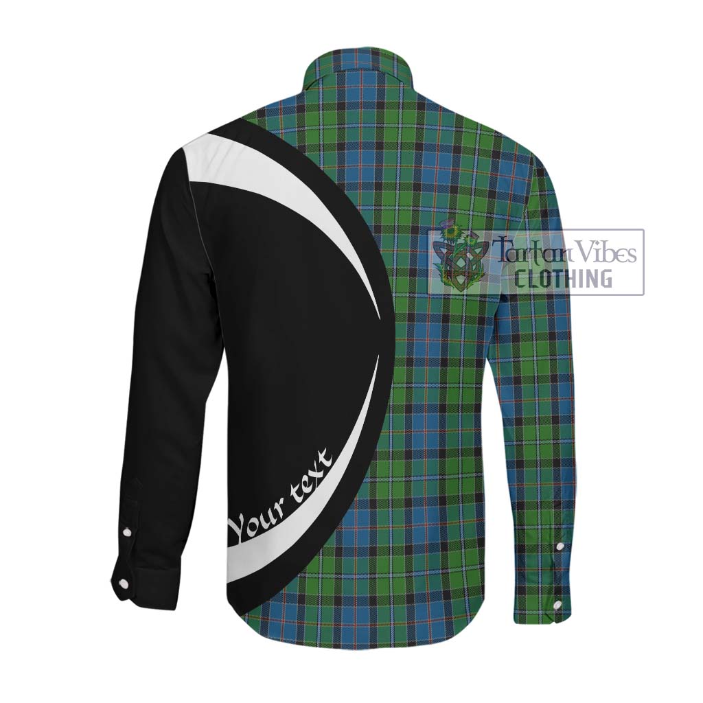 Stirling Tartan Long Sleeve Button Up with Family Crest Circle Style Men's Shirt - Tartan Vibes Clothing