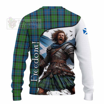 Tartan Vibes Clothing Stirling Crest Tartan Knitted Sweater Inspired by the Freedom of Scottish Warrior