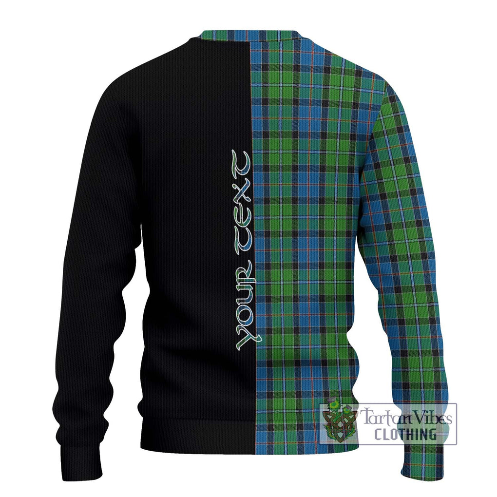 Stirling Tartan Knitted Sweater with Family Crest and Half Of Me Style - Tartanvibesclothing Shop
