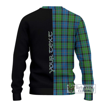 Stirling Tartan Knitted Sweater with Family Crest and Half Of Me Style - Tartanvibesclothing Shop