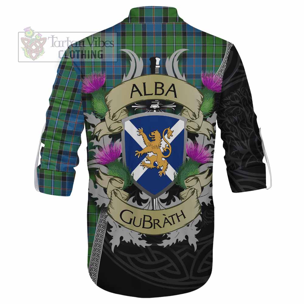 Tartan Vibes Clothing Stirling Tartan Family Crest Ghillie Kilt Shirt Lion Rampant Royal Thistle Shield Celtic Inspired