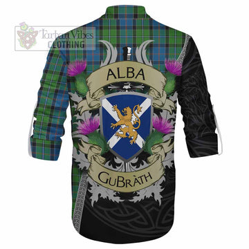 Tartan Vibes Clothing Stirling Tartan Family Crest Ghillie Kilt Shirt Lion Rampant Royal Thistle Shield Celtic Inspired