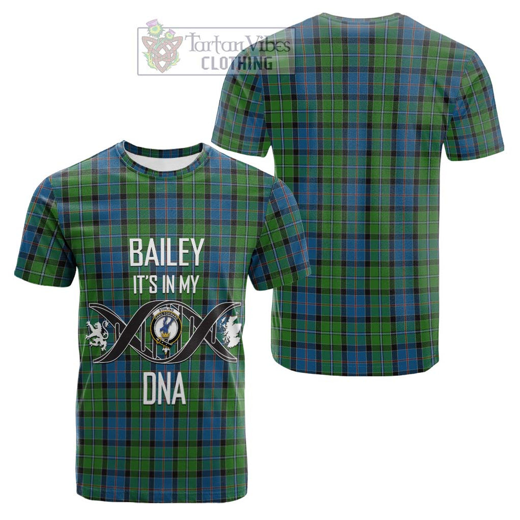 Tartan Vibes Clothing Stirling Tartan Cotton T-shirt with Family Crest DNA In Me Style