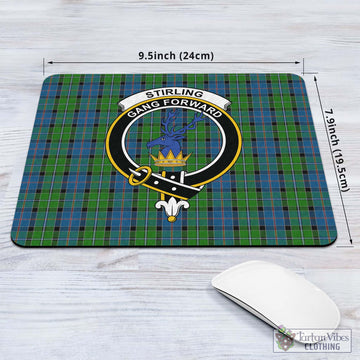 Tartan Vibes Clothing Stirling Tartan Mouse Pad with Family Crest