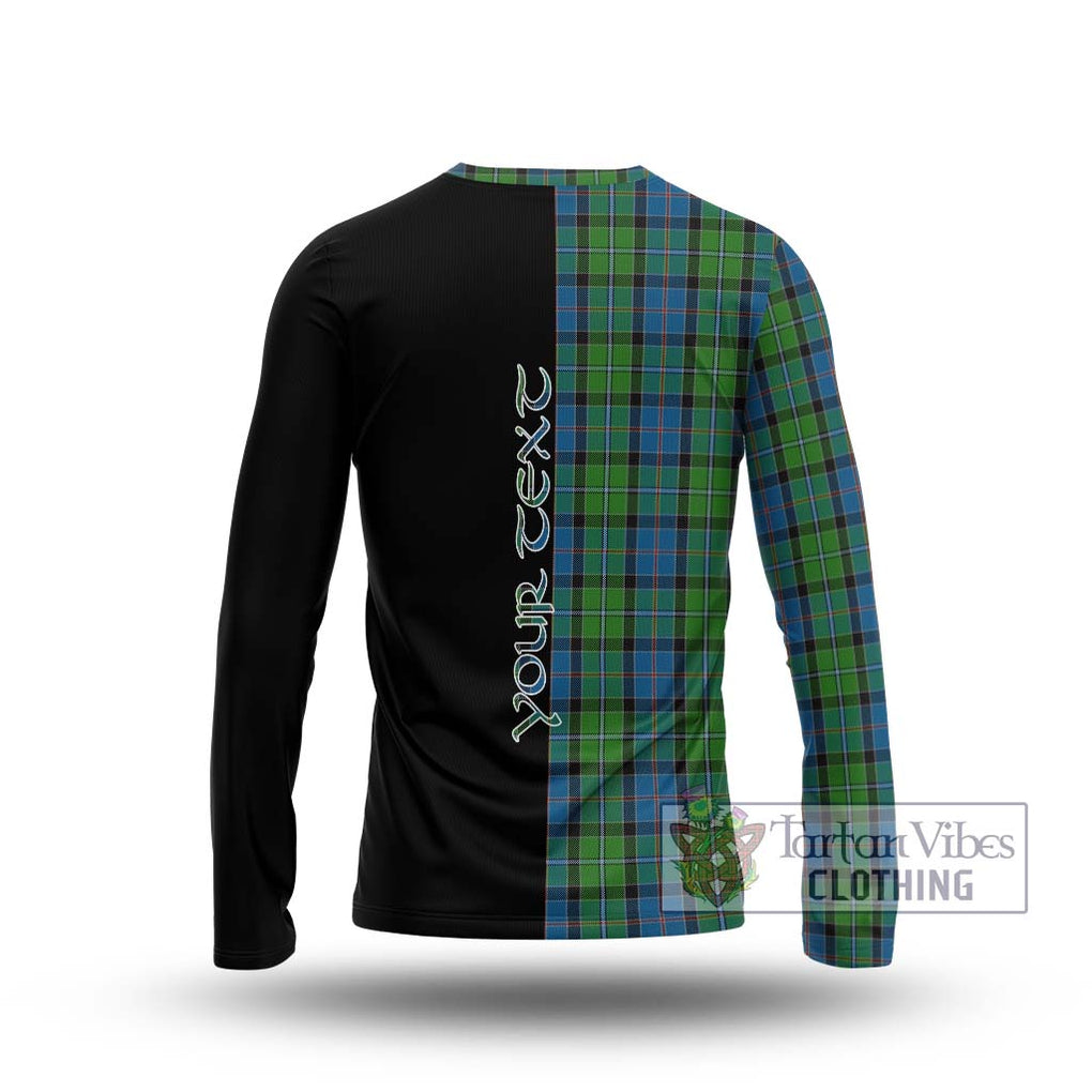 Stirling Tartan Long Sleeve T-Shirt with Family Crest and Half Of Me Style - Tartanvibesclothing Shop