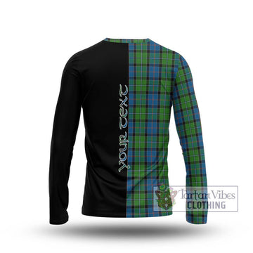 Stirling Tartan Long Sleeve T-Shirt with Family Crest and Half Of Me Style - Tartanvibesclothing Shop