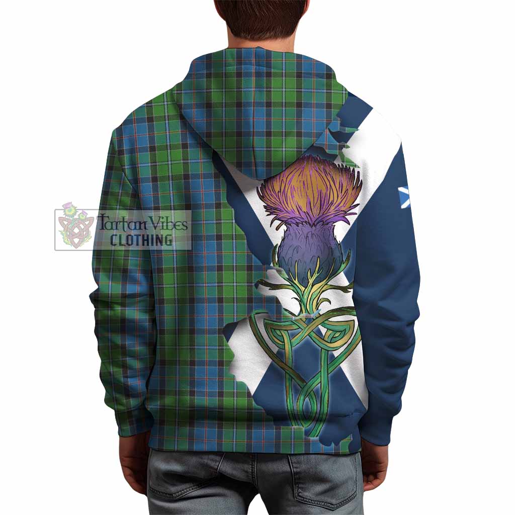Tartan Vibes Clothing Stirling Tartan Family Crest Hoodie Scottish Thistle Celtic Inspired