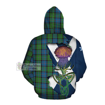 Tartan Vibes Clothing Stirling Tartan Family Crest Cotton Hoodie Scottish Thistle Celtic Inspired
