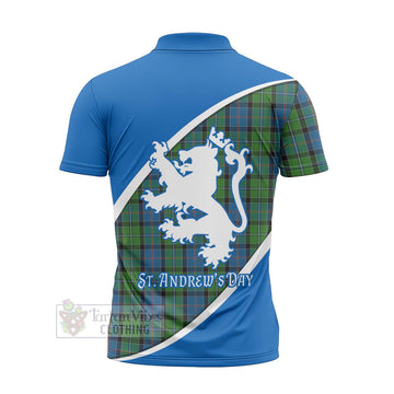 Tartan Vibes Clothing Stirling Family Crest Tartan Zipper Polo Shirt Celebrate Saint Andrew's Day in Style