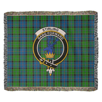 Stirling Tartan Woven Blanket with Family Crest