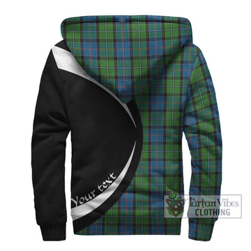 Stirling Tartan Sherpa Hoodie with Family Crest Circle Style - Tartan Vibes Clothing