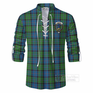 Tartan Vibes Clothing Stirling Tartan Ghillie Kilt Shirt with Family Crest DNA In Me Style