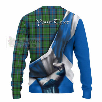 Tartan Vibes Clothing Stirling Tartan Knitted Sweater with Family Crest Scotland Patriotic Style