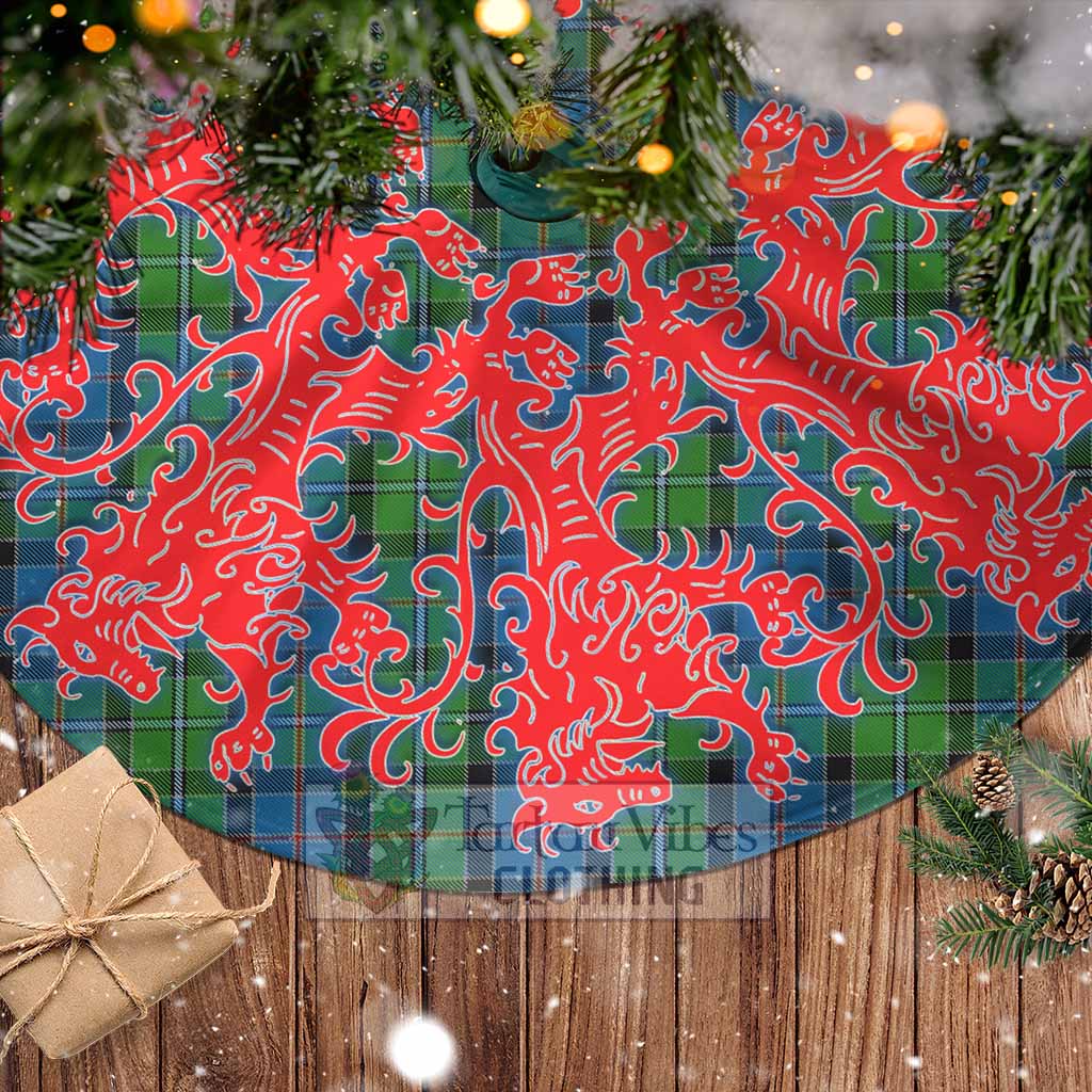 Tartan Vibes Clothing Stirling Tartan Christmas Tree Skirt Lion Rampant Style