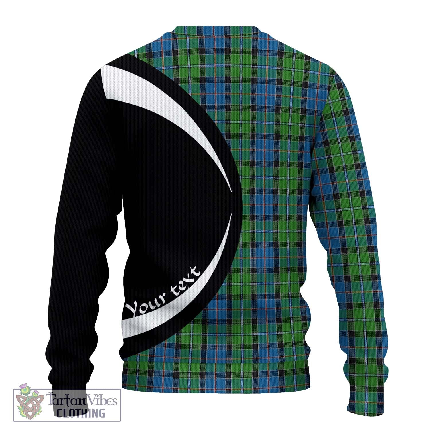 Stirling Tartan Knitted Sweater with Family Crest Circle Style - Tartan Vibes Clothing