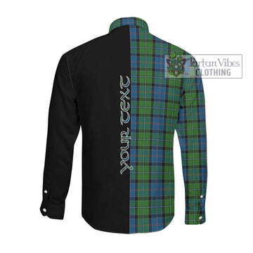 Stirling Tartan Long Sleeve Button Shirt with Family Crest and Half Of Me Style Men's Shirt - Tartanvibesclothing Shop