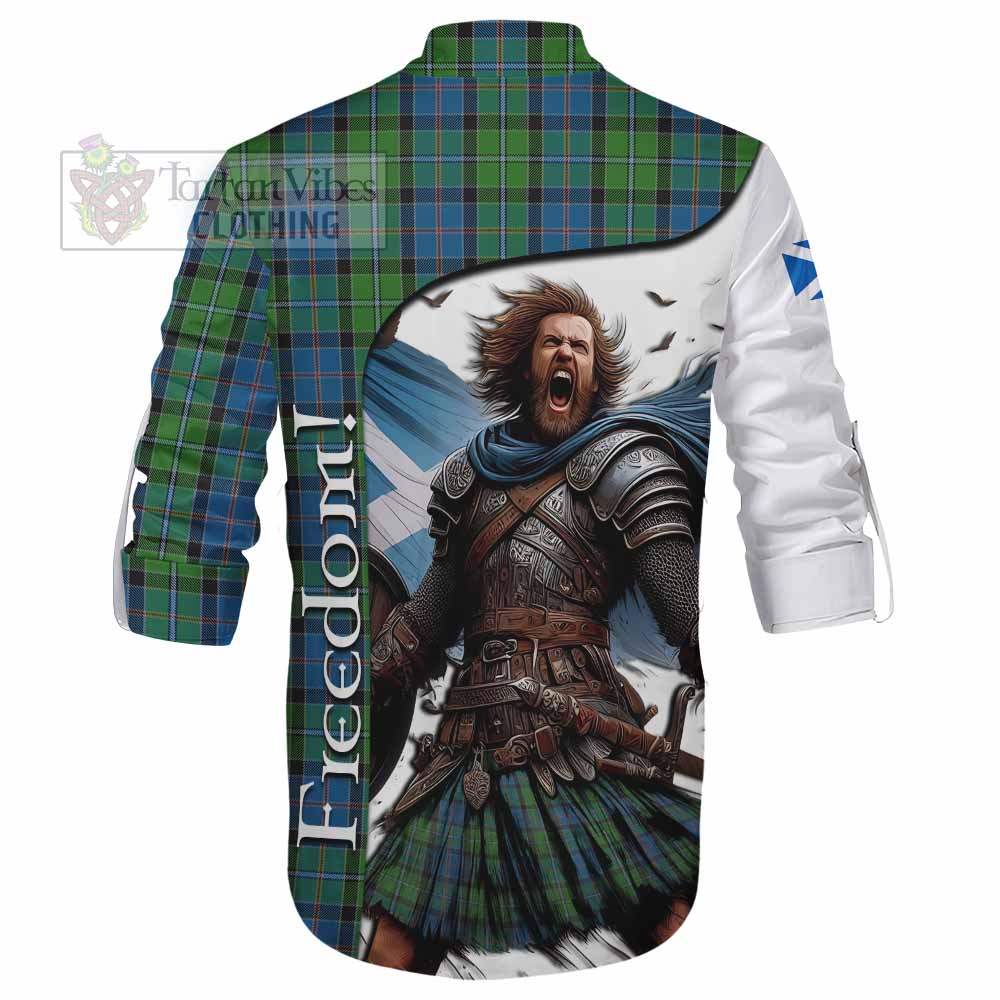 Tartan Vibes Clothing Stirling Crest Tartan Ghillie Kilt Shirt Inspired by the Freedom of Scottish Warrior