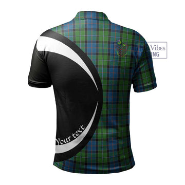 Stirling Tartan Men's Polo Shirt with Family Crest Circle Style - Tartan Vibes Clothing
