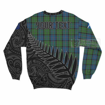 Tartan Vibes Clothing Stirling Crest Tartan Sweatshirt with New Zealand Silver Fern Half Style