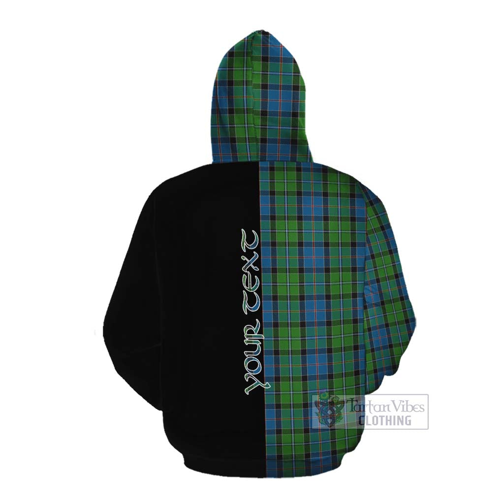 Tartan Vibes Clothing Stirling Tartan Cotton Hoodie with Family Crest and Half Of Me Style