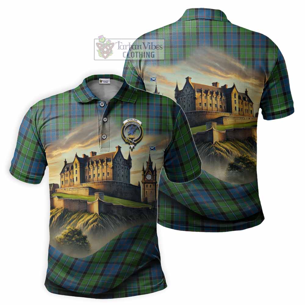 Tartan Vibes Clothing Stirling Tartan Family Crest Polo Shirt with Scottish Ancient Castle Stype