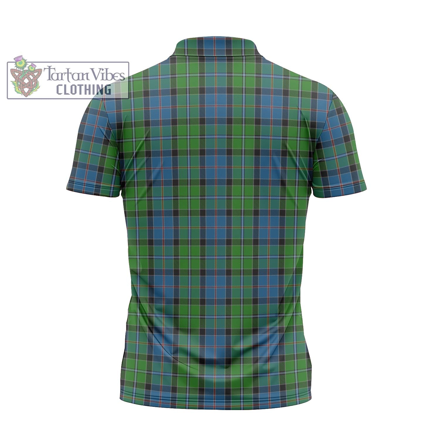 Tartan Vibes Clothing Stirling Tartan Zipper Polo Shirt with Family Crest