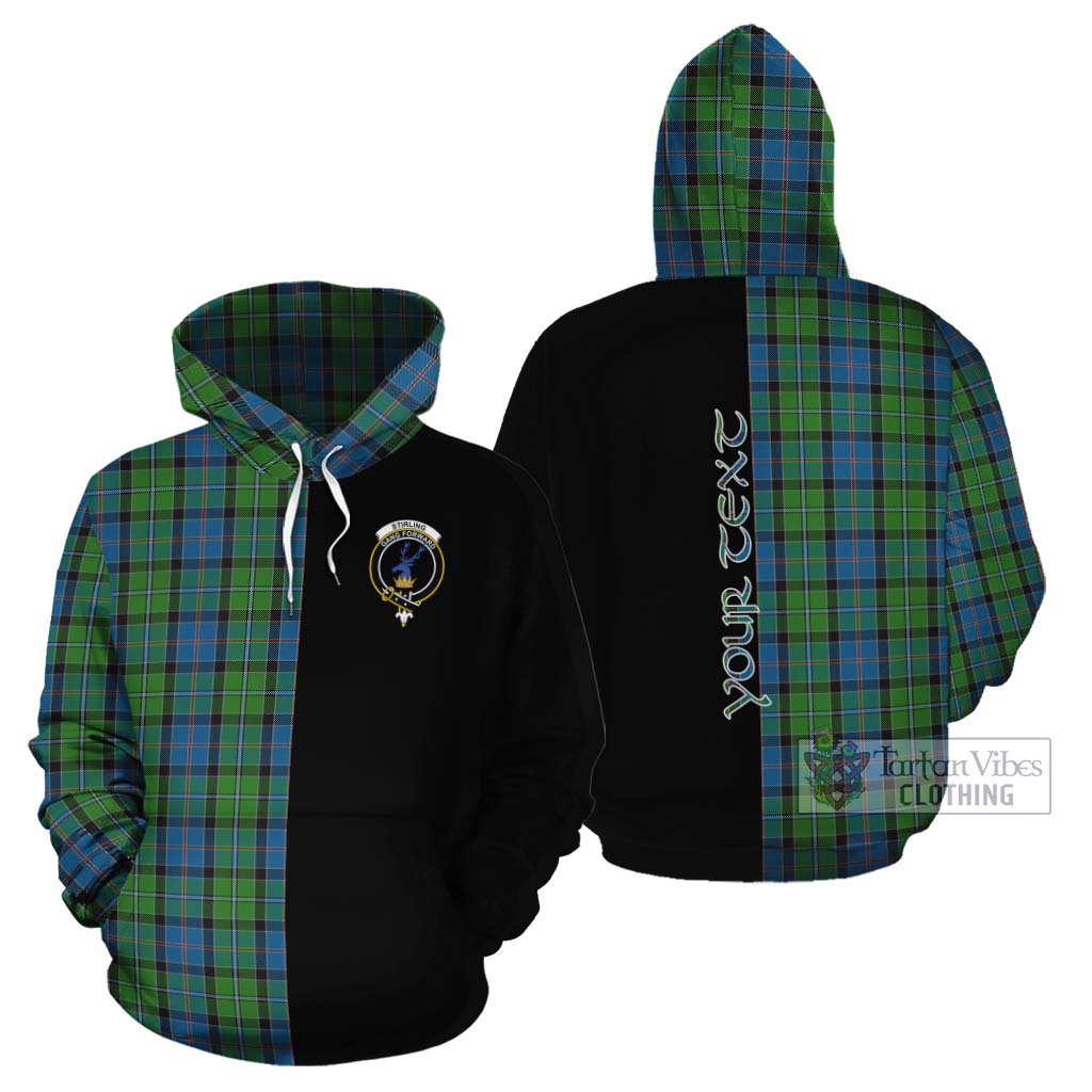 Tartan Vibes Clothing Stirling Tartan Cotton Hoodie with Family Crest and Half Of Me Style
