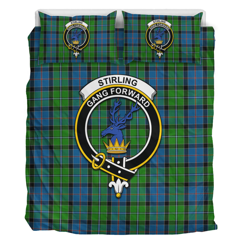 Stirling Tartan Bedding Set with Family Crest - Tartan Vibes Clothing