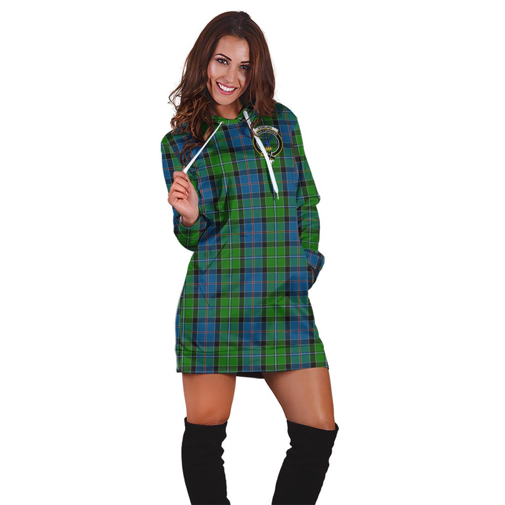 Stirling Tartan Hoodie Dress with Family Crest - Tartan Vibes Clothing