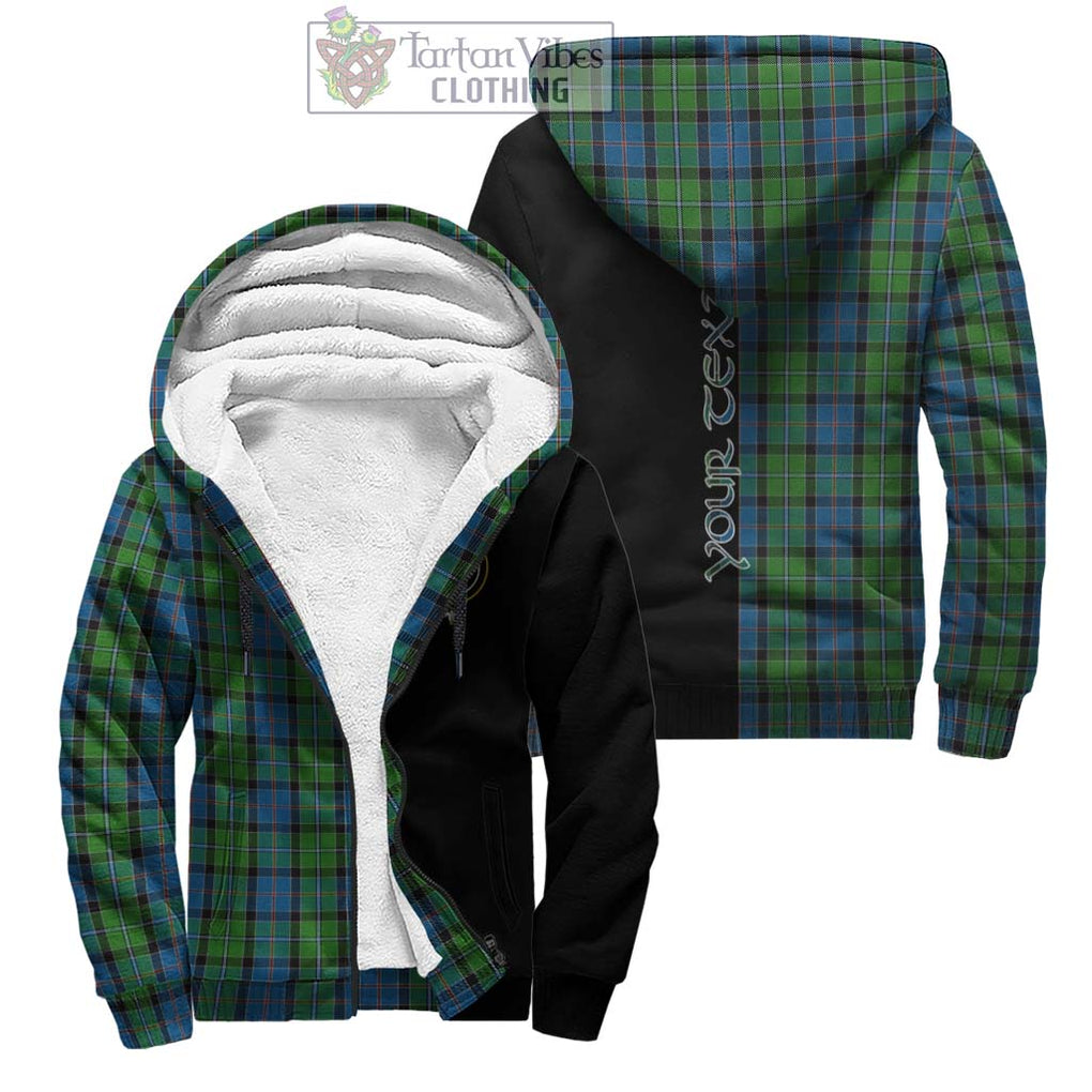 Stirling Tartan Sherpa Hoodie with Family Crest and Half Of Me Style Unisex - Tartanvibesclothing Shop
