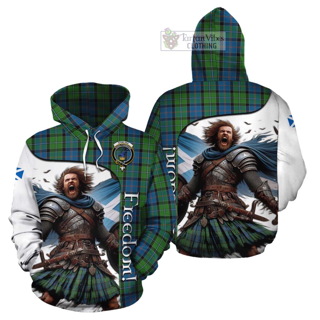 Tartan Vibes Clothing Stirling Crest Tartan Cotton Hoodie Inspired by the Freedom of Scottish Warrior