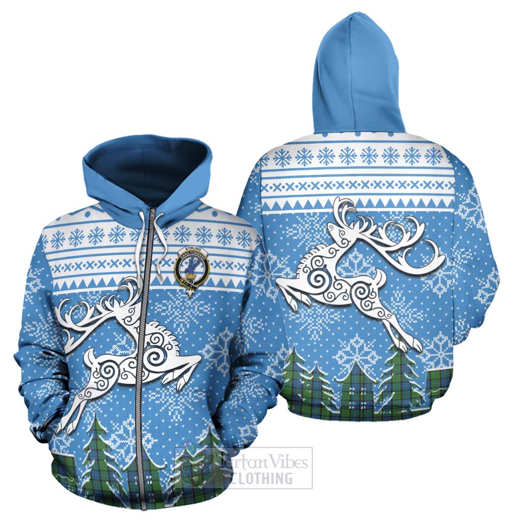 Tartan Vibes Clothing Stirling Clan Christmas Hoodie Celtic Reindeer Style