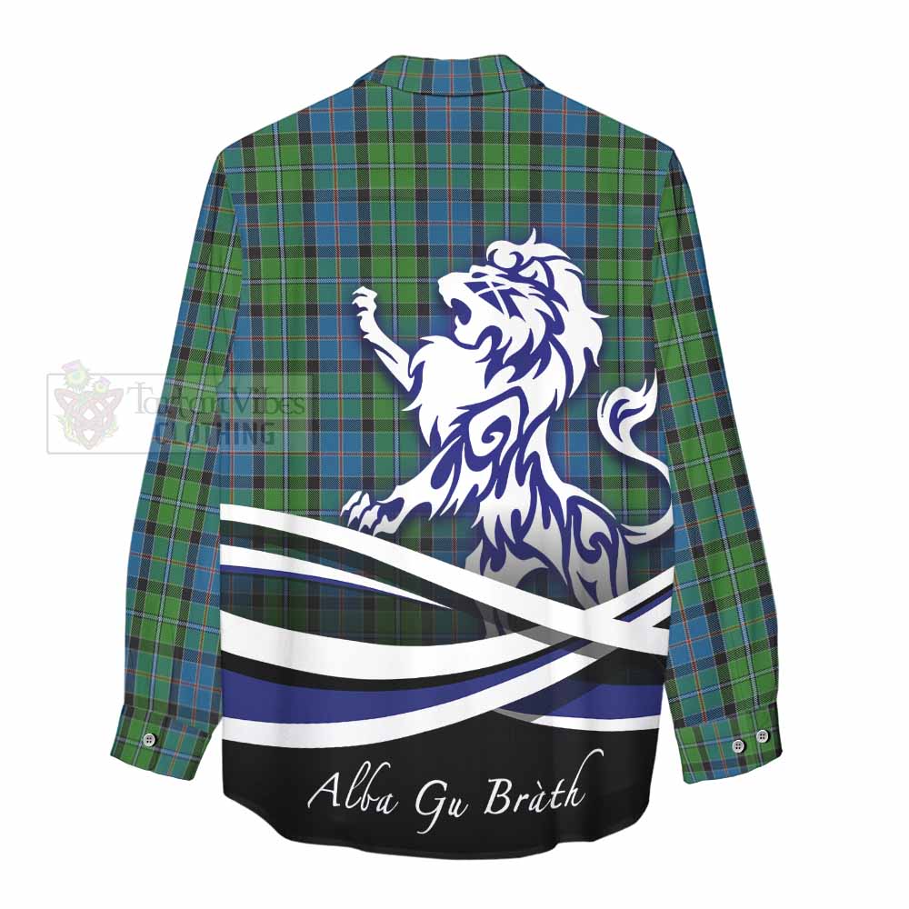 Tartan Vibes Clothing Stirling Tartan Women's Casual Shirt with Alba Gu Brath Regal Lion Emblem