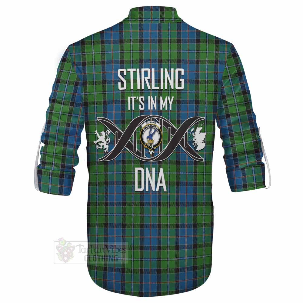 Tartan Vibes Clothing Stirling Tartan Ghillie Kilt Shirt with Family Crest DNA In Me Style