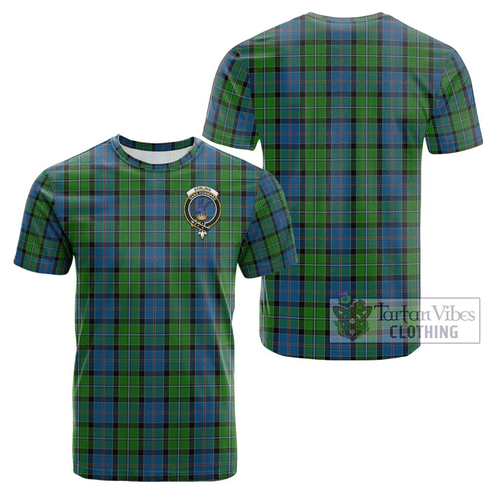 Stirling Tartan Cotton T-Shirt with Family Crest Kid's Shirt - Tartanvibesclothing Shop