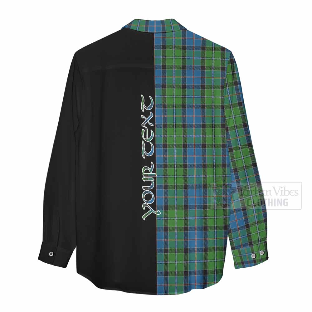 Tartan Vibes Clothing Stirling Tartan Women's Casual Shirt with Family Crest and Half Of Me Style