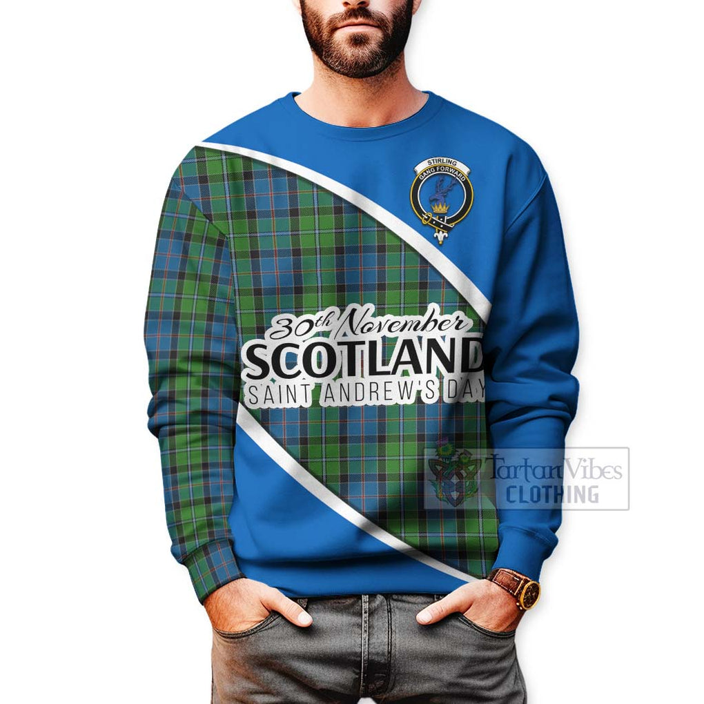 Tartan Vibes Clothing Stirling Family Crest Tartan Sweatshirt Celebrate Saint Andrew's Day in Style