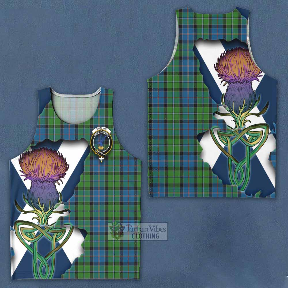 Tartan Vibes Clothing Stirling Tartan Family Crest Men's Tank Top Scottish Thistle Celtic Inspired