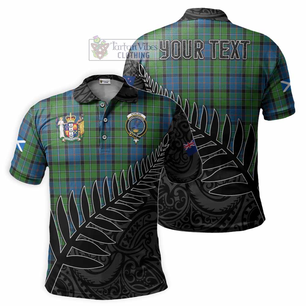Stirling Crest Tartan Polo Shirt with New Zealand Silver Fern Half Style