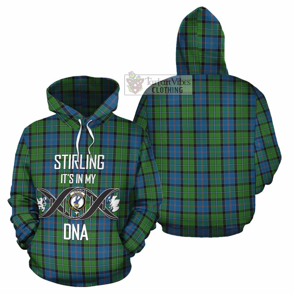 Tartan Vibes Clothing Stirling Tartan Cotton Hoodie with Family Crest DNA In Me Style