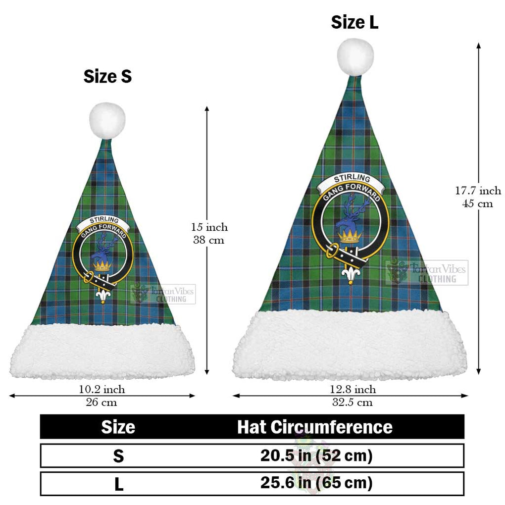 Tartan Vibes Clothing Stirling Tartan Christmas Santa Hats with Family Crest