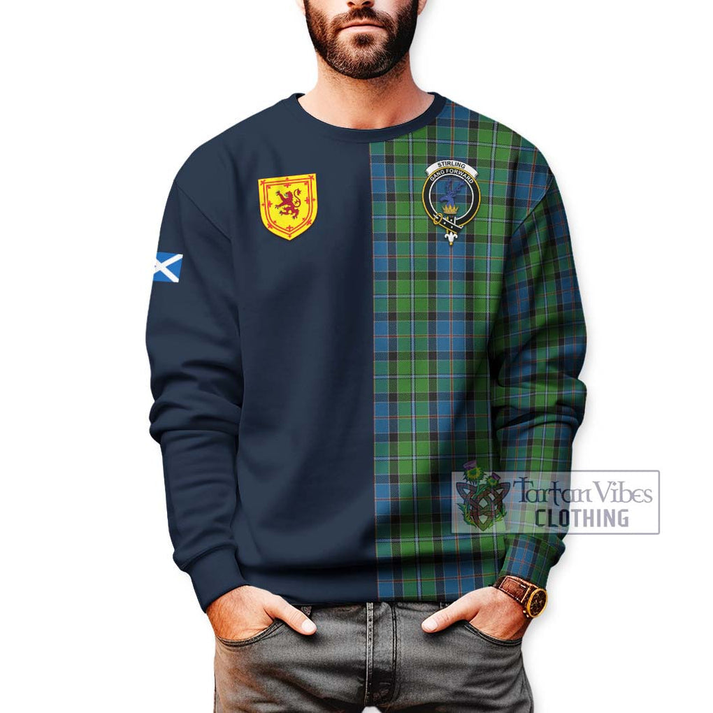 Tartan Vibes Clothing Stirling Tartan Sweatshirt with Scottish Lion Royal Arm Half Style