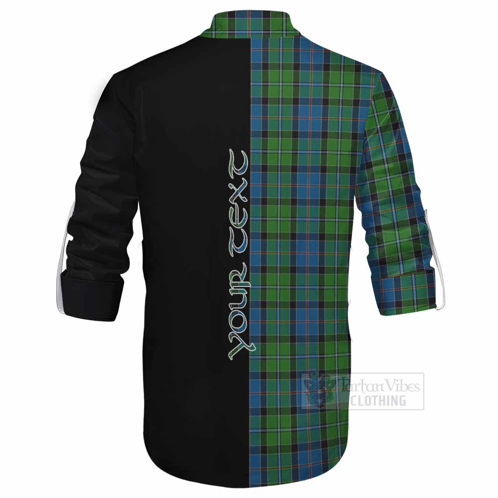 Tartan Vibes Clothing Stirling Tartan Ghillie Kilt Shirt with Family Crest and Half Of Me Style