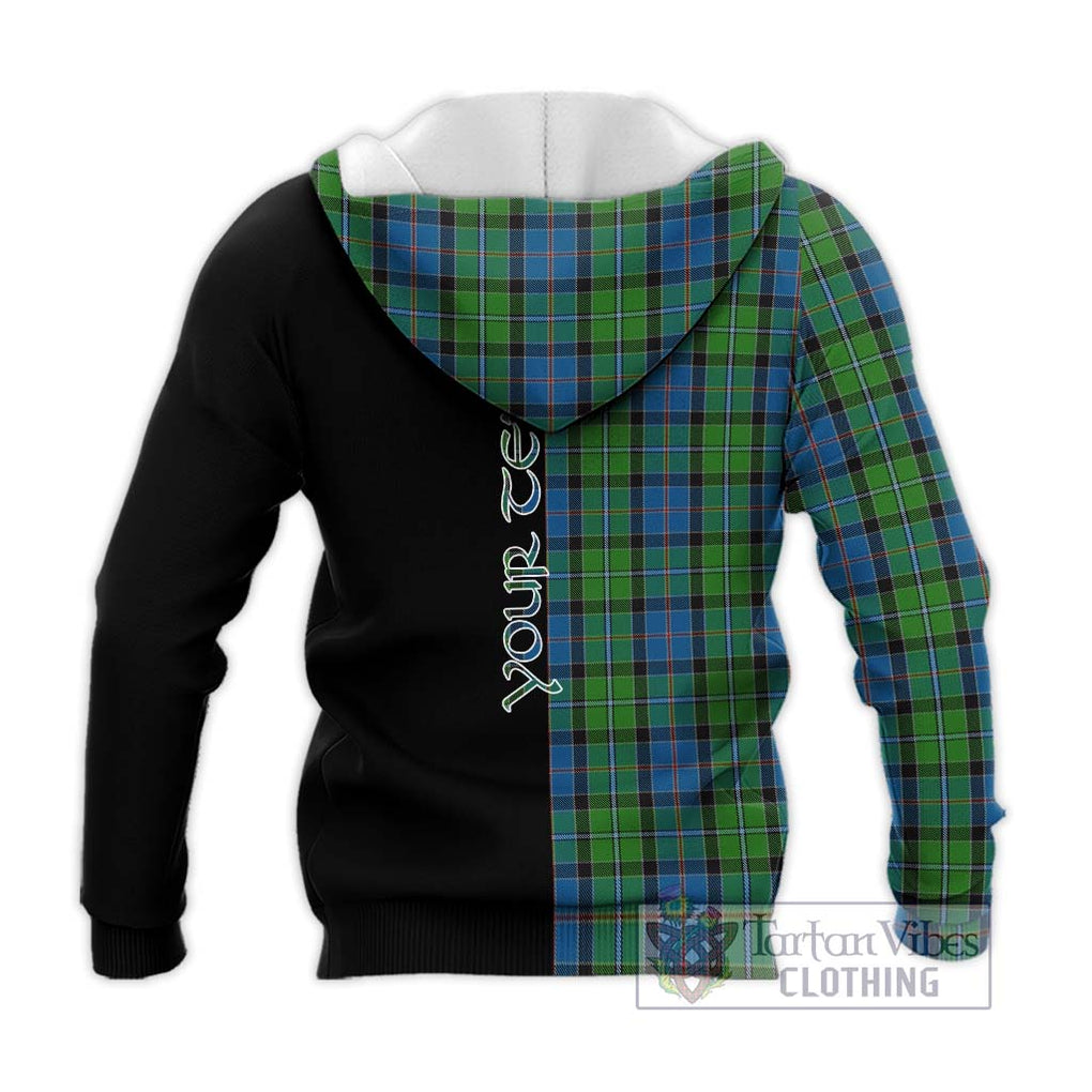 Stirling Tartan Knitted Hoodie with Family Crest and Half Of Me Style - Tartanvibesclothing Shop
